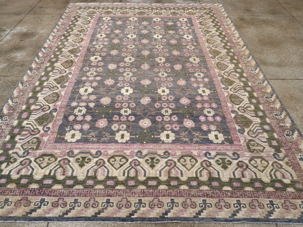 Modern East Turkestan Khotan Room Size Carpet, No.31495 - Gsblank
