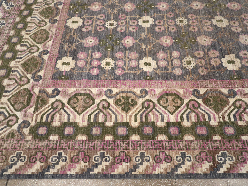 Modern East Turkestan Khotan Room Size Carpet, No.31495 - Gsblank