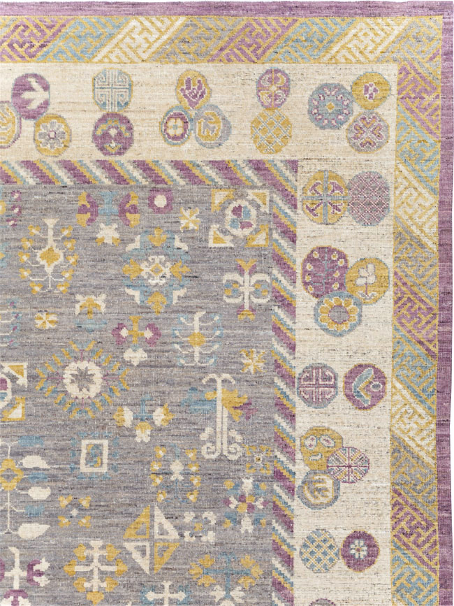 Modern East Turkestan Khotan Room Size Carpet, No.31496 - Gsblank