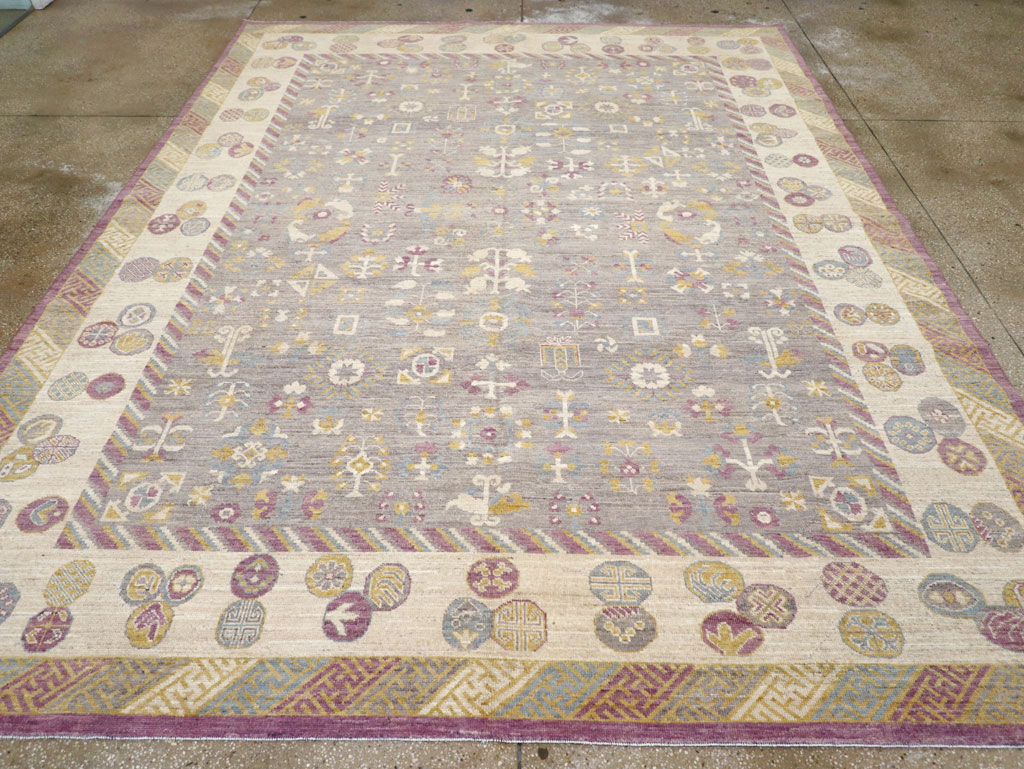 Modern East Turkestan Khotan Room Size Carpet, No.31496 - Gsblank