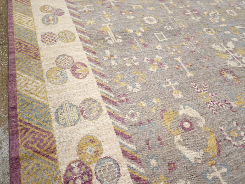 Modern East Turkestan Khotan Room Size Carpet, No.31496 - Gsblank