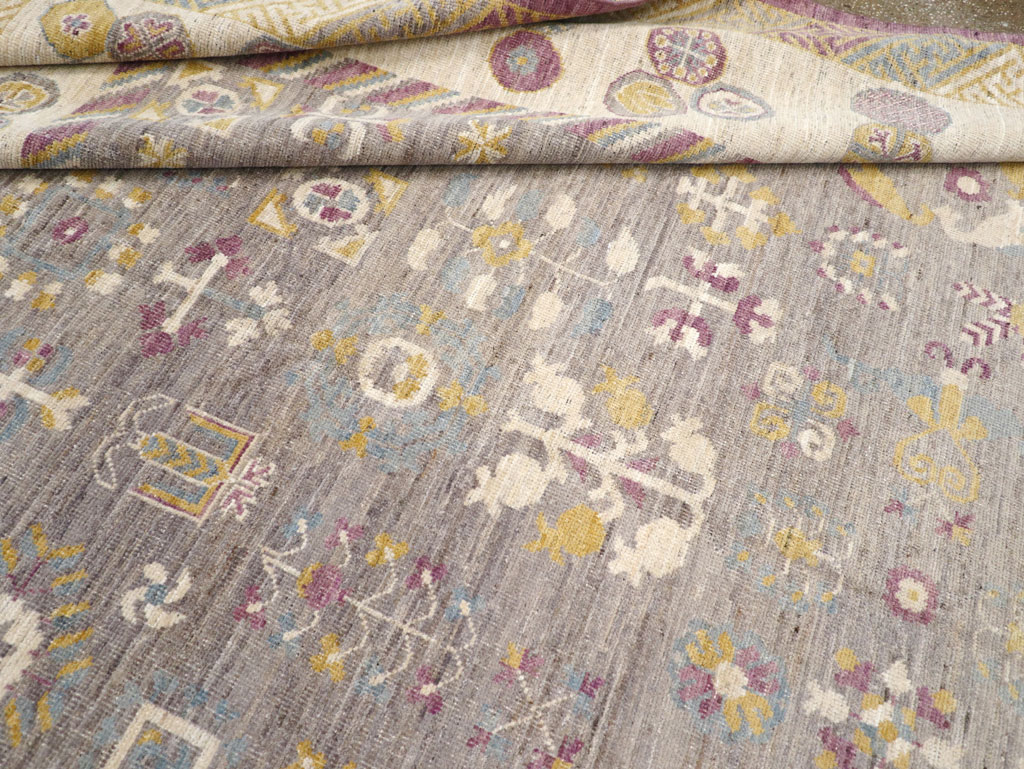 Modern East Turkestan Khotan Room Size Carpet, No.31496 - Gsblank