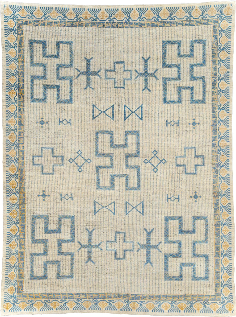 African Tuareg Inspired Modern East Turkestan Khotan Room Size Carpet, No.31498 - Gsblank