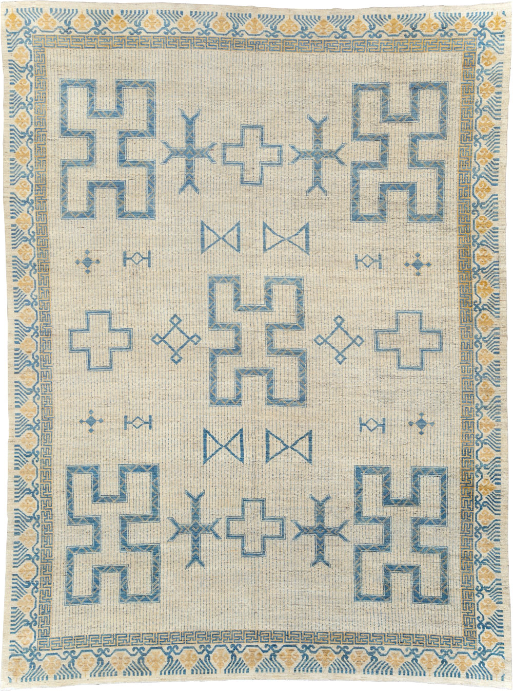 African Tuareg Inspired Modern East Turkestan Khotan Room Size Carpet, No.31498 - Gsblank
