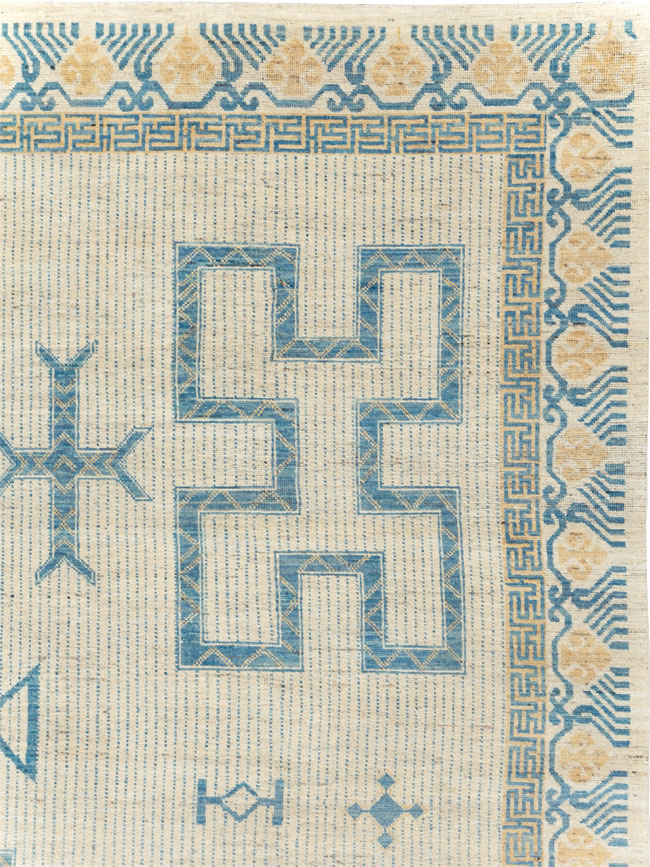 African Tuareg Inspired Modern East Turkestan Khotan Room Size Carpet, No.31498 - Gsblank