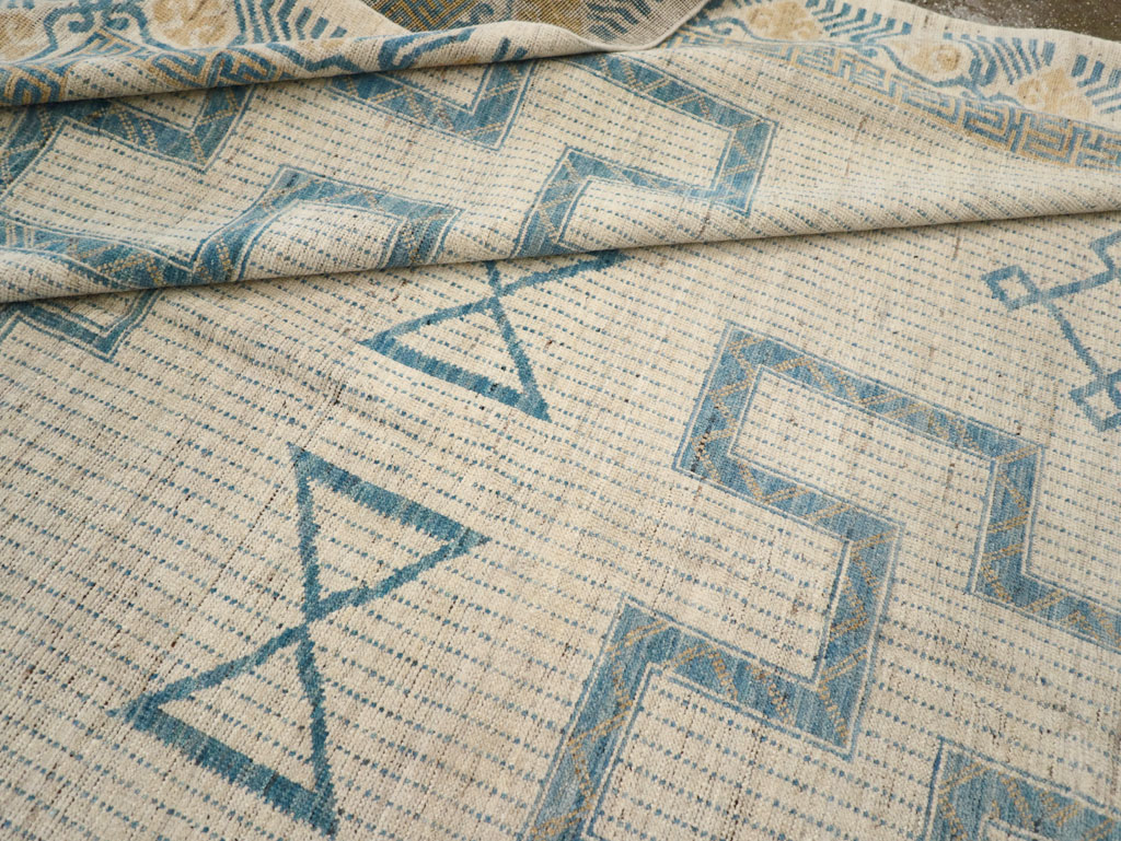 African Tuareg Inspired Modern East Turkestan Khotan Room Size Carpet, No.31498 - Gsblank