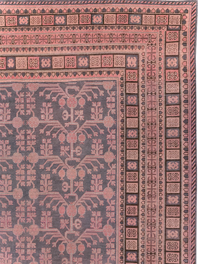 Antique East Turkestan Khotan Room Size Carpet, No.31505 - Gsblank