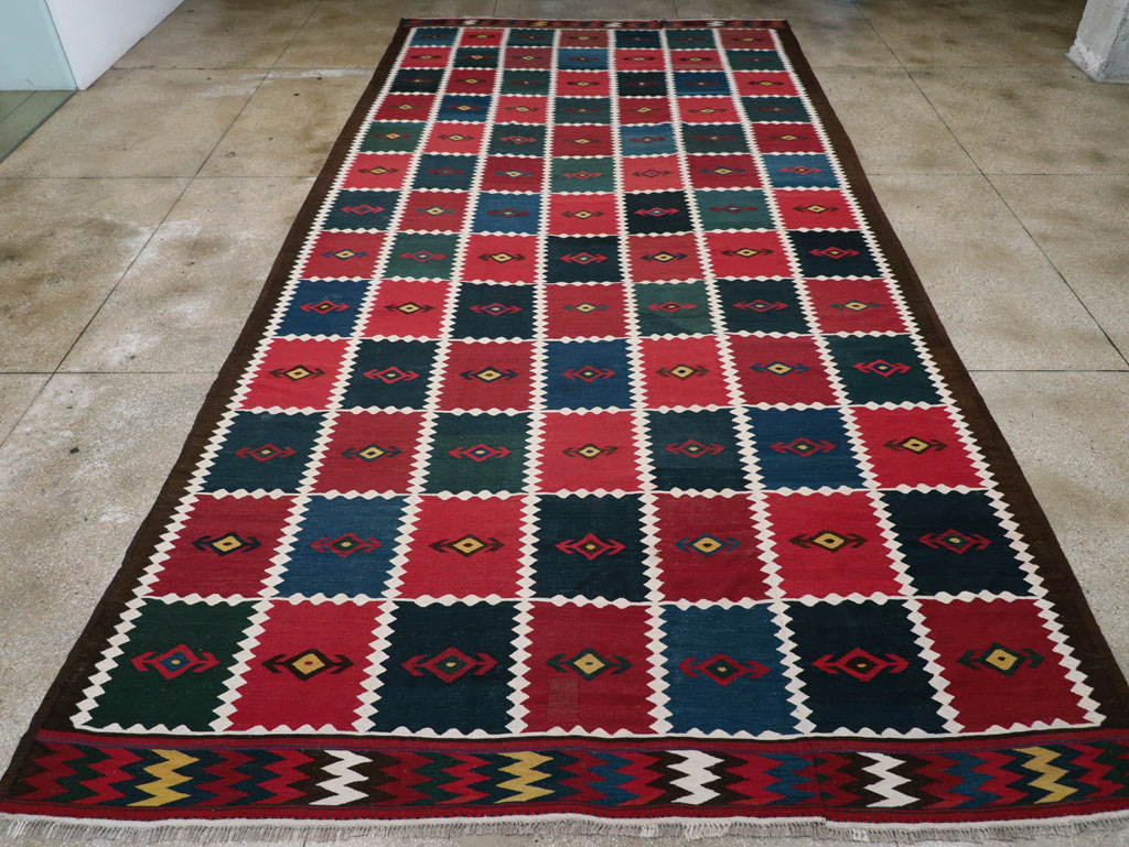 Vintage Turkish Kilim Long and Narrow Gallery Carpet, No.31509 - Gsblank