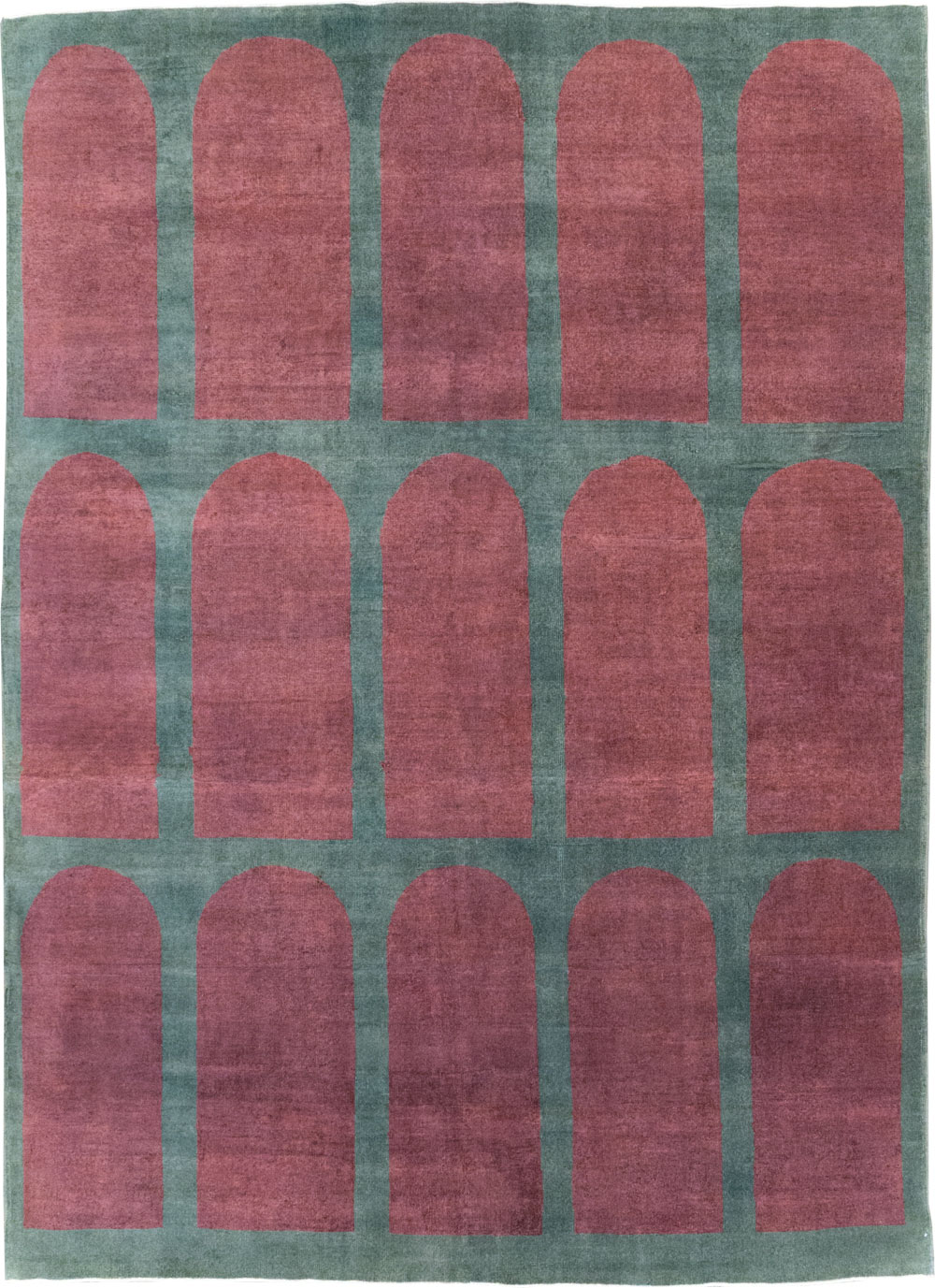 Vintage Turkish Art Deco Style Room Size Carpet, No.31514 - Gsblank