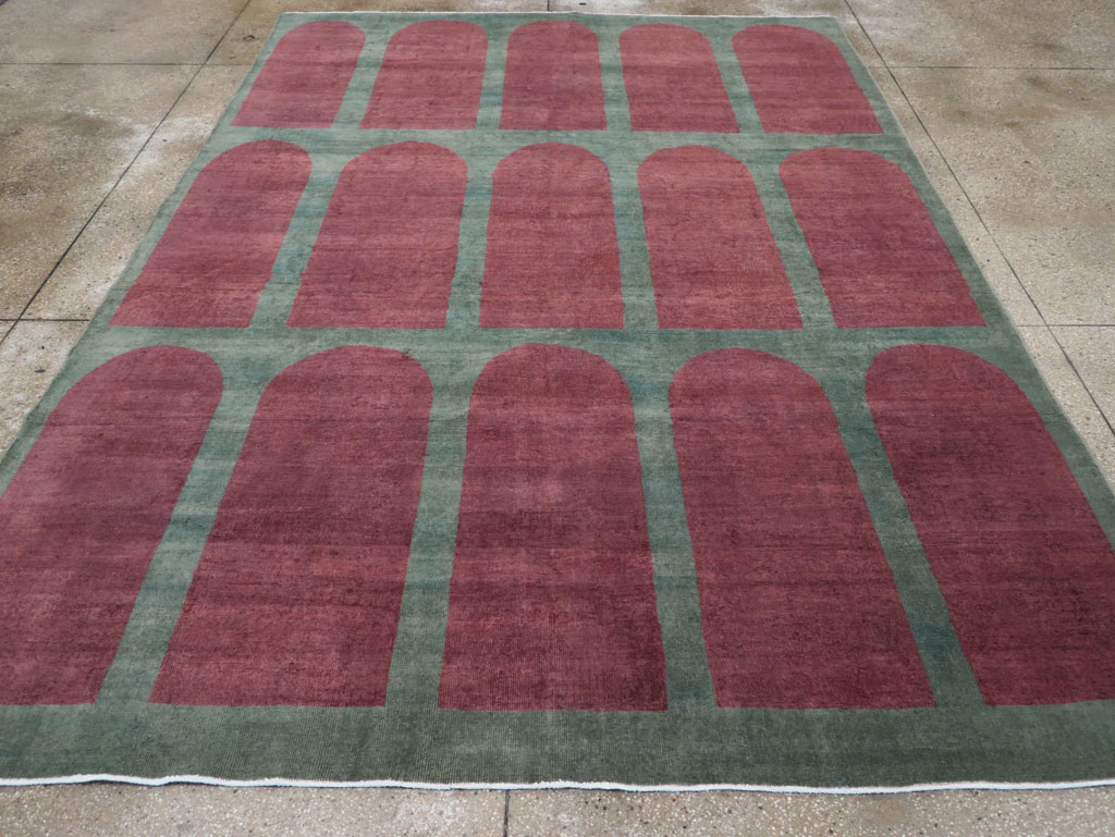 Vintage Turkish Art Deco Style Room Size Carpet, No.31514 - Gsblank