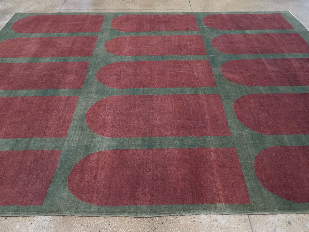 Vintage Turkish Art Deco Style Room Size Carpet, No.31514 - Gsblank