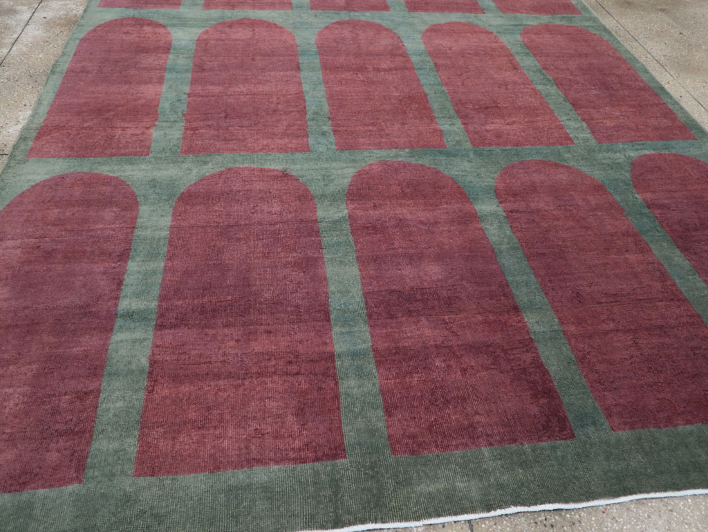 Vintage Turkish Art Deco Style Room Size Carpet, No.31514 - Gsblank