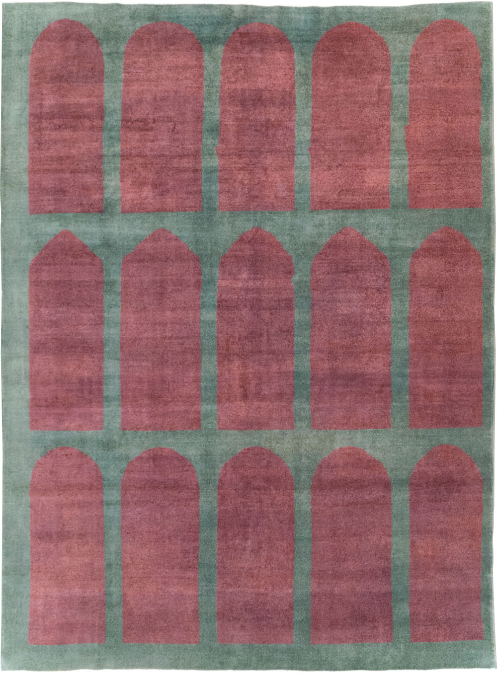 Vintage Turkish Art Deco Style Room Size Carpet, No.31516 - Gsblank