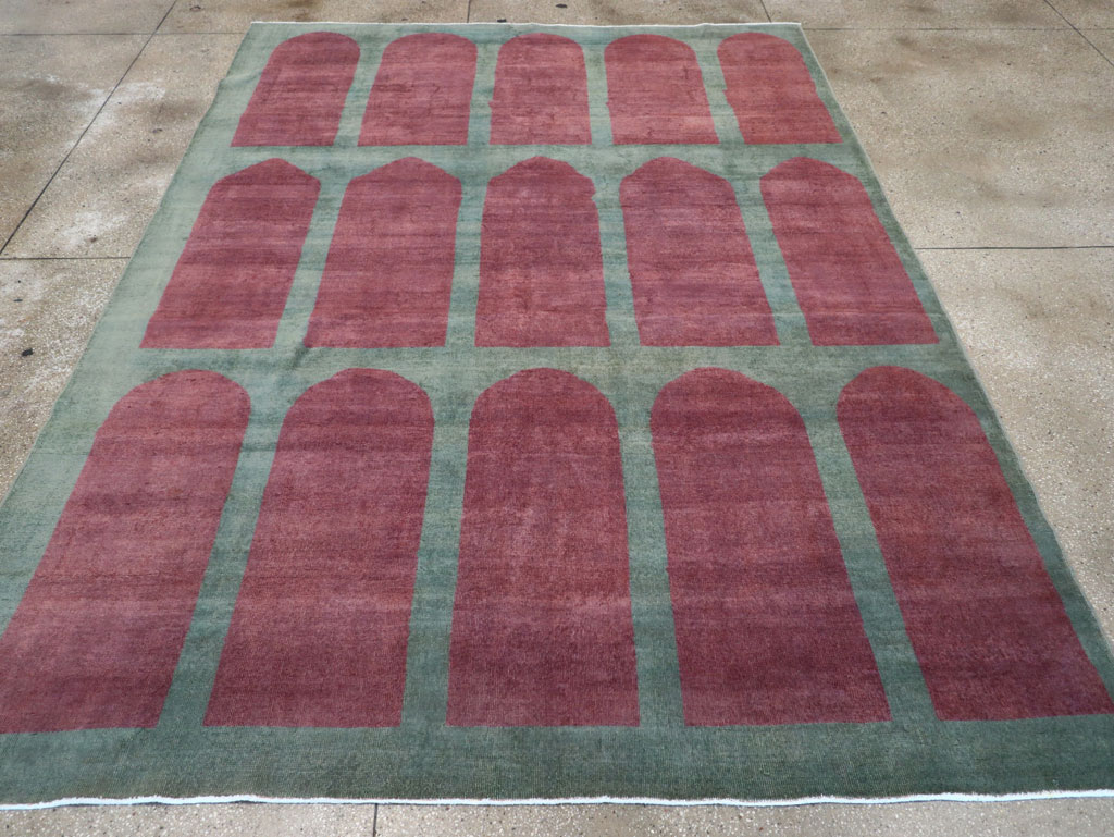 Vintage Turkish Art Deco Style Room Size Carpet, No.31516 - Gsblank
