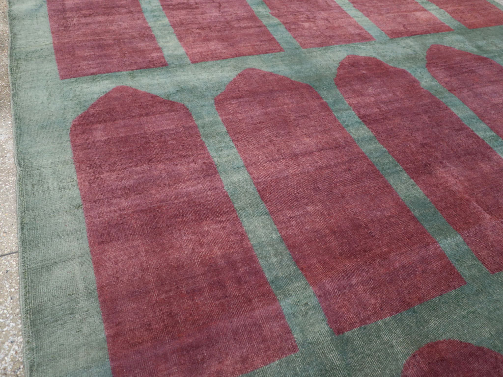 Vintage Turkish Art Deco Style Room Size Carpet, No.31516 - Gsblank