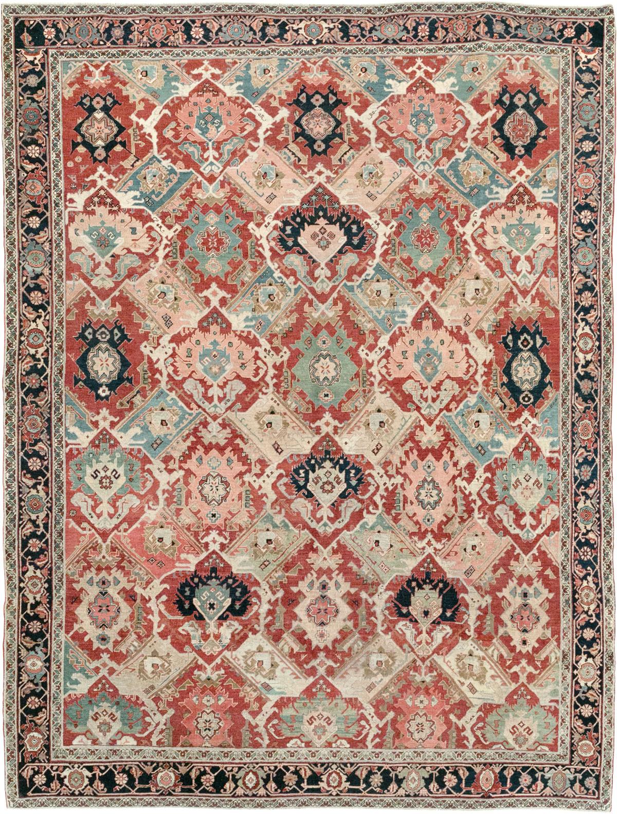 Antique Persian Heriz Room Size Carpet, No.31518 - Gsblank