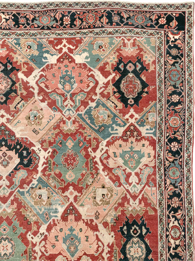 Antique Persian Heriz Room Size Carpet, No.31518 - Gsblank