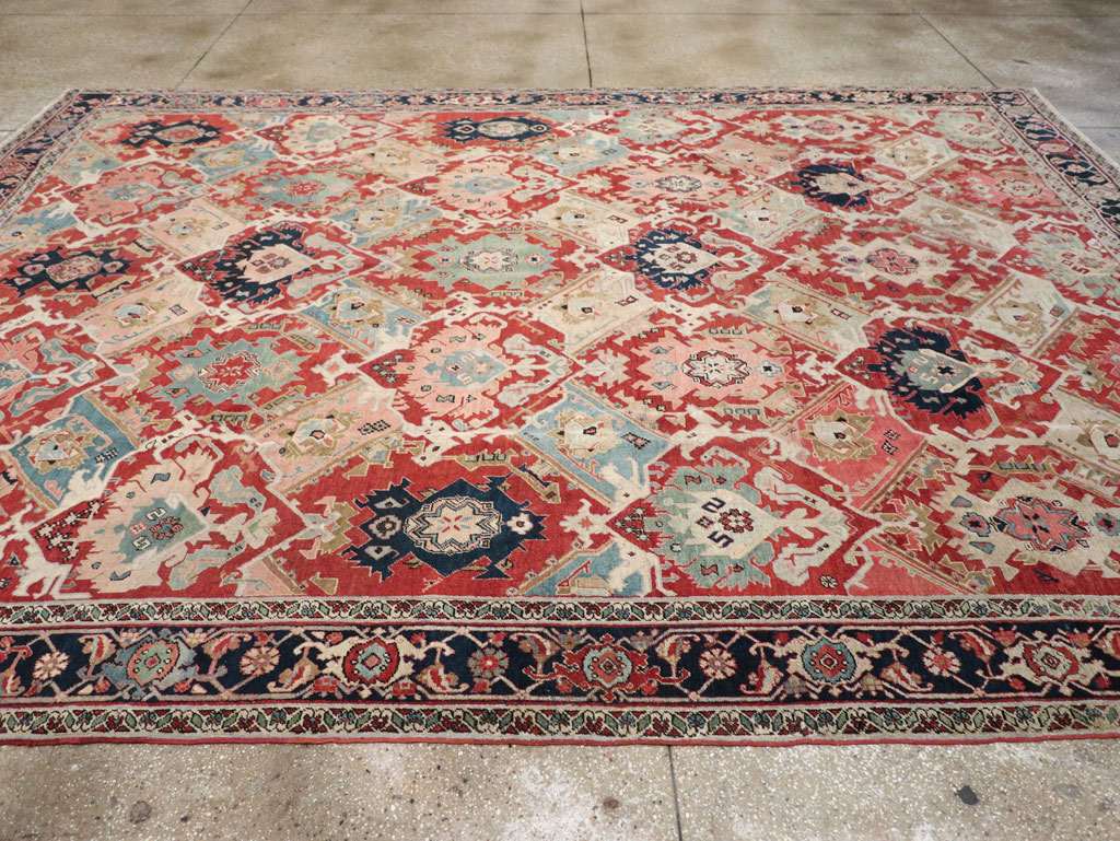 Antique Persian Heriz Room Size Carpet, No.31518 - Gsblank