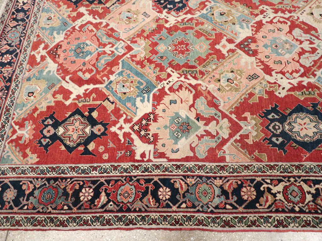 Antique Persian Heriz Room Size Carpet, No.31518 - Gsblank