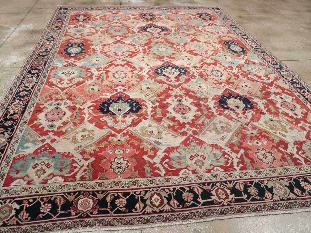 Antique Persian Heriz Room Size Carpet, No.31518 - Gsblank