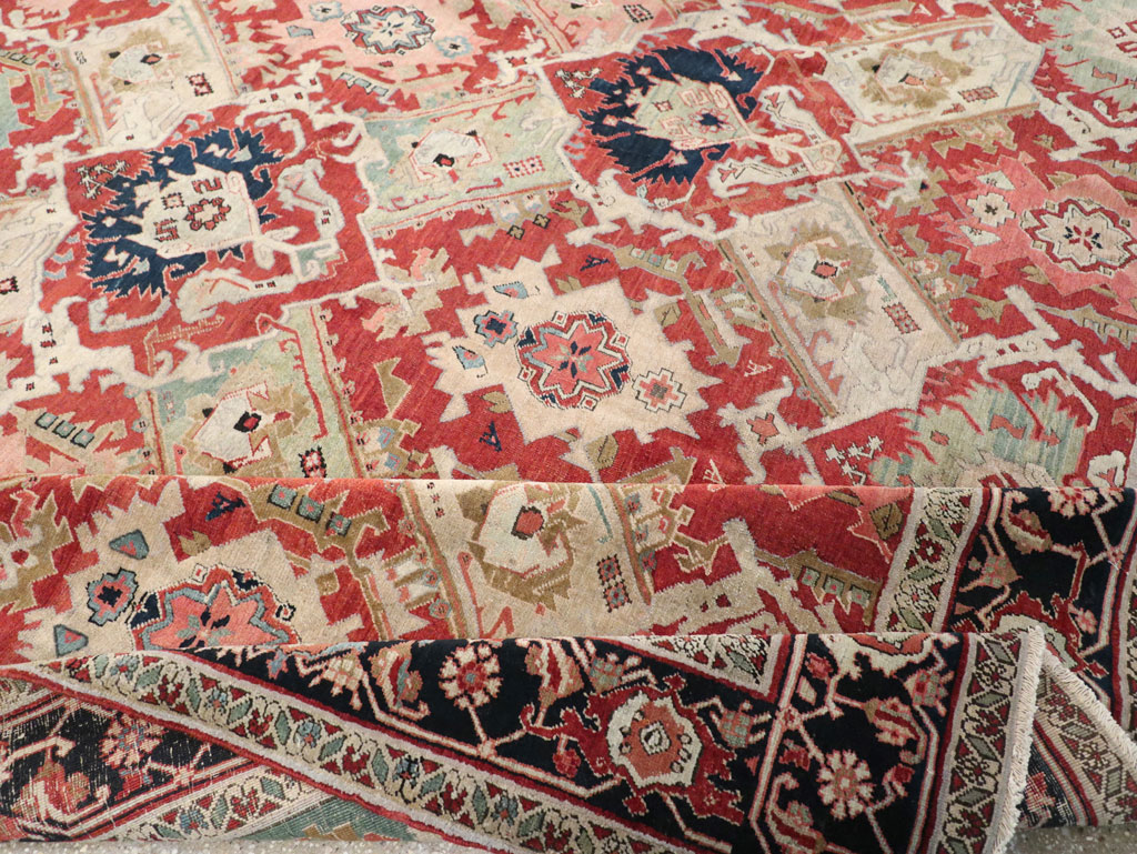 Antique Persian Heriz Room Size Carpet, No.31518 - Gsblank