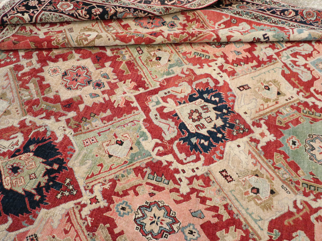 Antique Persian Heriz Room Size Carpet, No.31518 - Gsblank