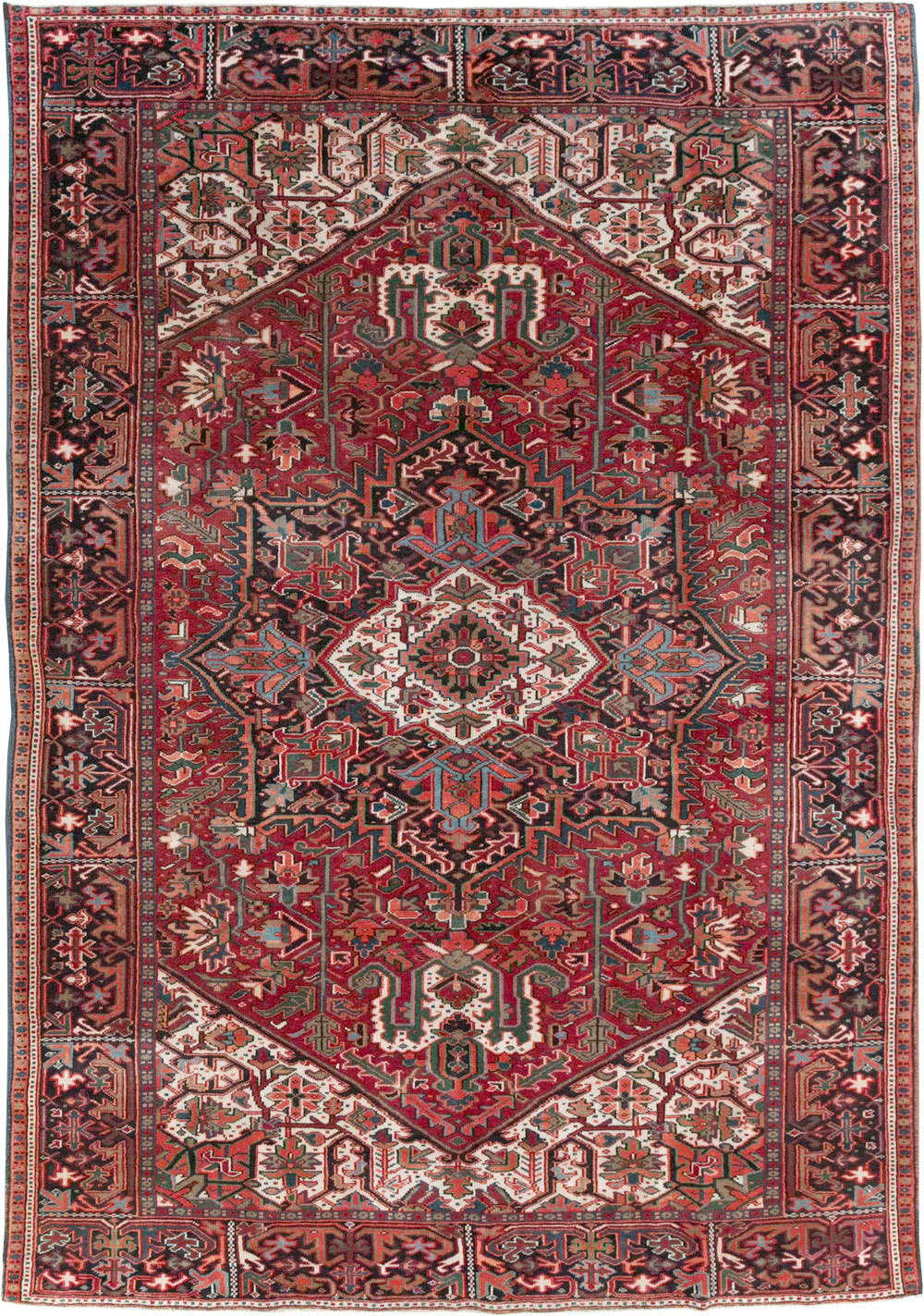 Vintage Persian Heriz Small Room Size Carpet, No.31519 - Gsblank