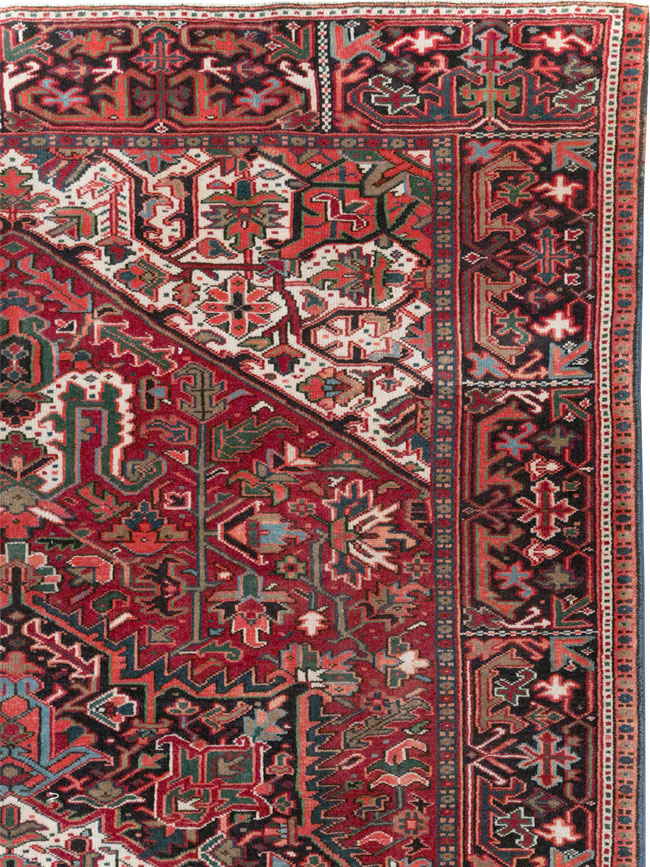 Vintage Persian Heriz Small Room Size Carpet, No.31519 - Gsblank