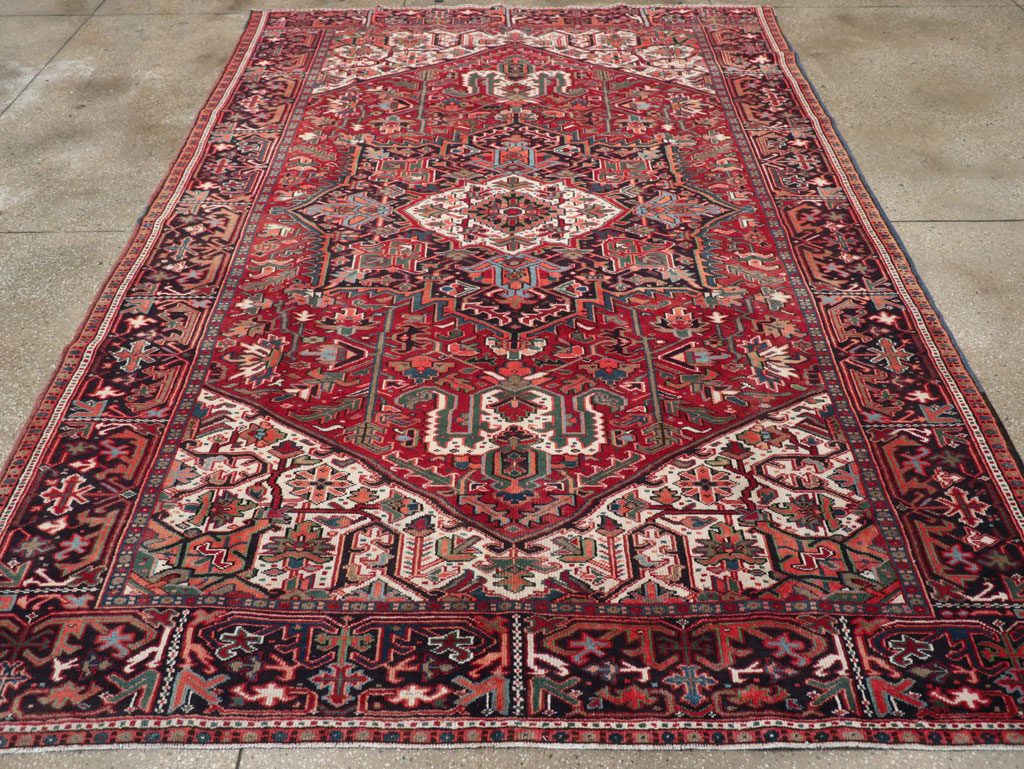 Vintage Persian Heriz Small Room Size Carpet, No.31519 - Gsblank