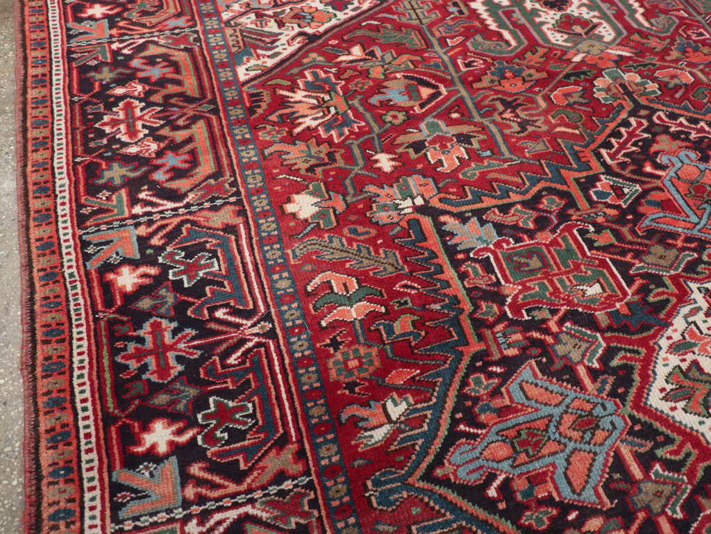 Vintage Persian Heriz Small Room Size Carpet, No.31519 - Gsblank