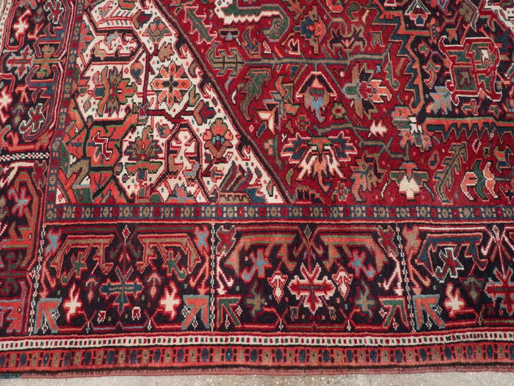 Vintage Persian Heriz Small Room Size Carpet, No.31519 - Gsblank