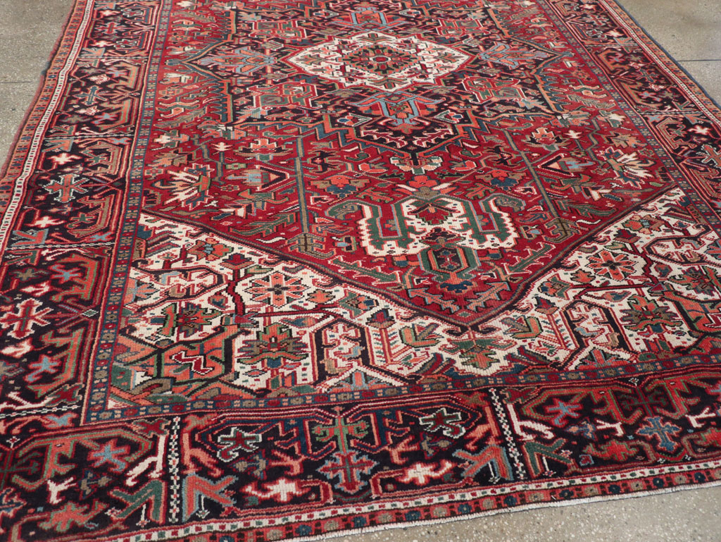 Vintage Persian Heriz Small Room Size Carpet, No.31519 - Gsblank