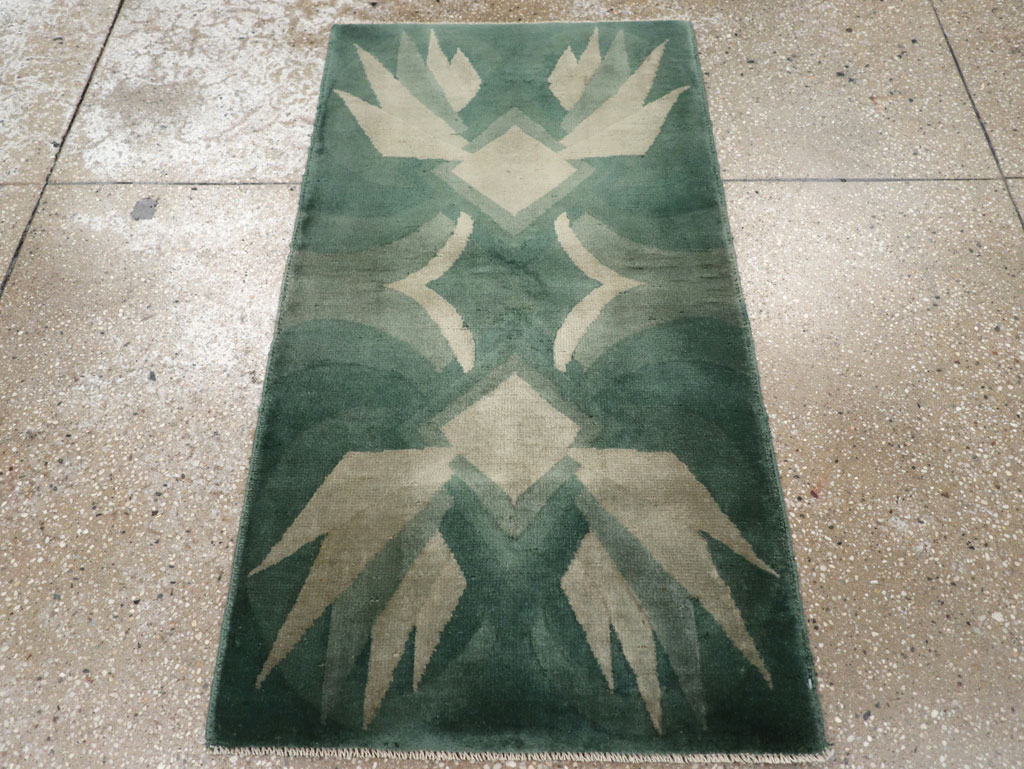 Vintage Chinese Art Deco Throw Rug, No.31525 - Gsblank