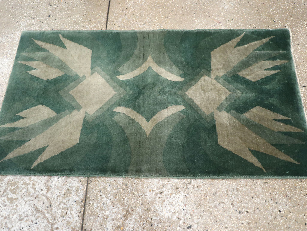 Vintage Chinese Art Deco Throw Rug, No.31525 - Gsblank