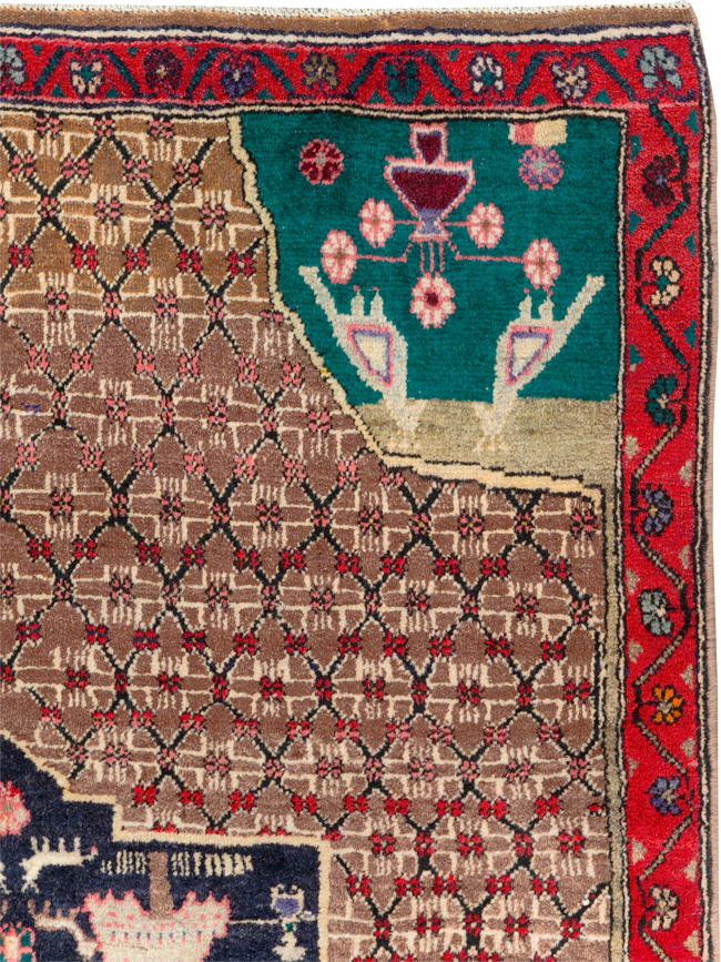 Vintage Hamadan Pictorial Rug, No.31527 - Gsblank