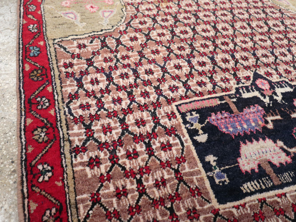 Vintage Hamadan Pictorial Rug, No.31527 - Gsblank