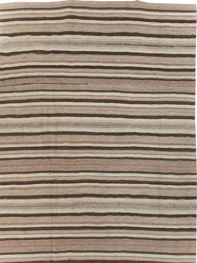 Vintage Turkish Flatweave Kilim Square Room Size Carpet, No.31529 - Gsblank