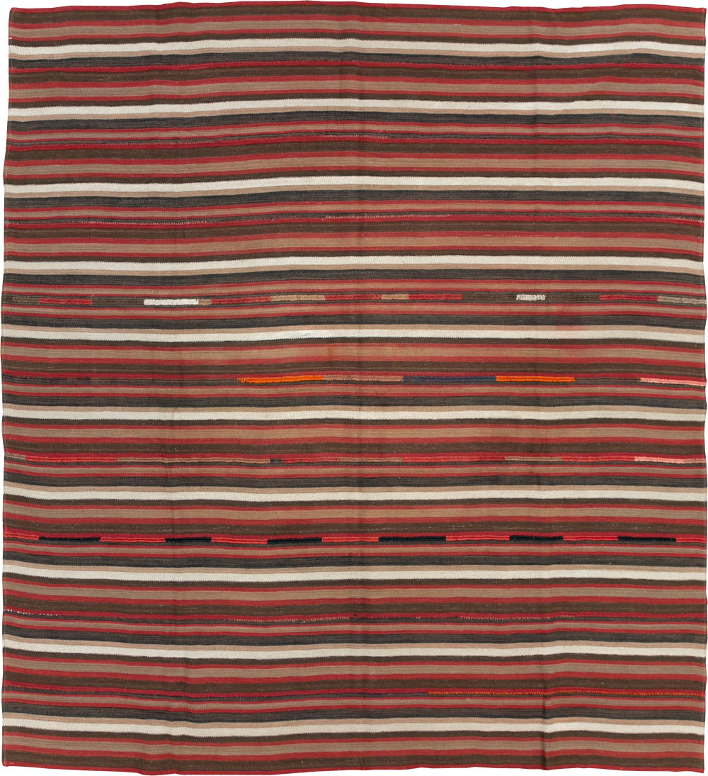 Vintage Turkish Flatweave Kilim Accent Carpet, No.31533 - Gsblank