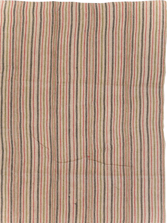 Vintage Turkish Flatweave Kilim Square Room Size Carpet, No.31534 - Gsblank