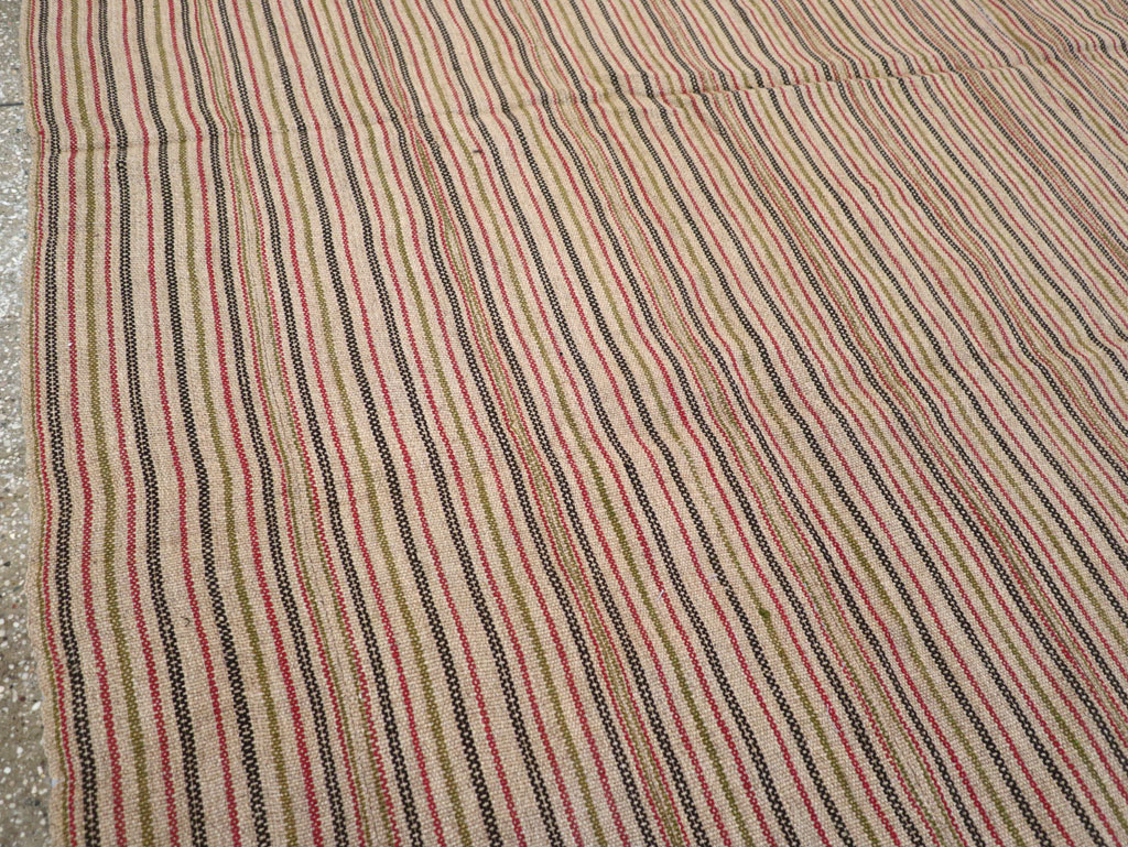 Vintage Turkish Flatweave Kilim Square Room Size Carpet, No.31534 - Gsblank