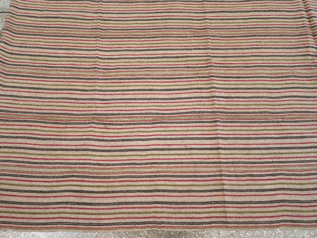 Vintage Turkish Flatweave Kilim Square Room Size Carpet, No.31534 - Gsblank