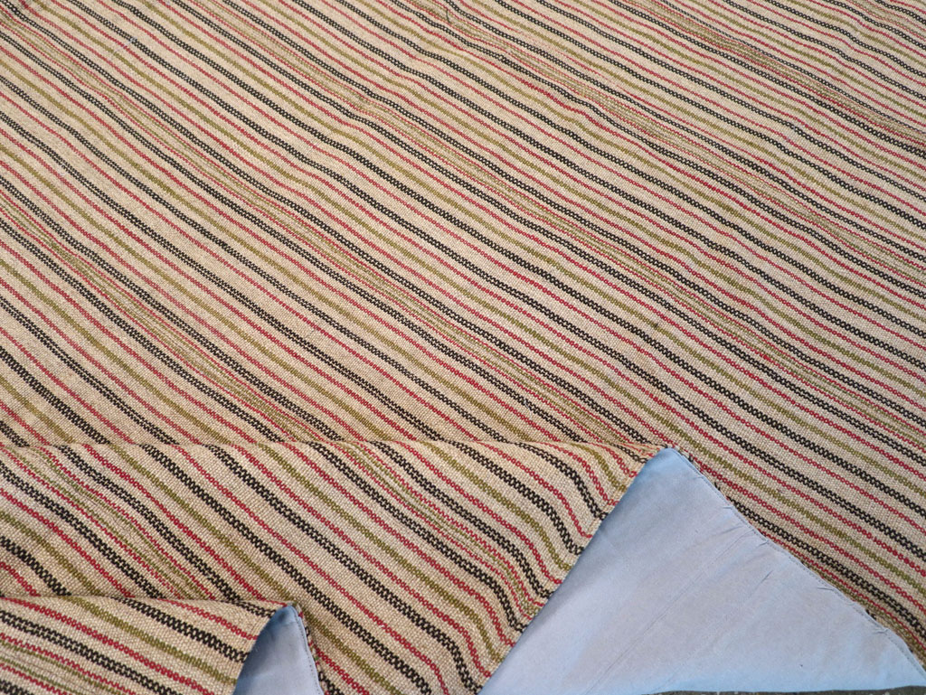 Vintage Turkish Flatweave Kilim Square Room Size Carpet, No.31534 - Gsblank