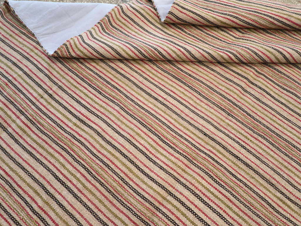 Vintage Turkish Flatweave Kilim Square Room Size Carpet, No.31534 - Gsblank