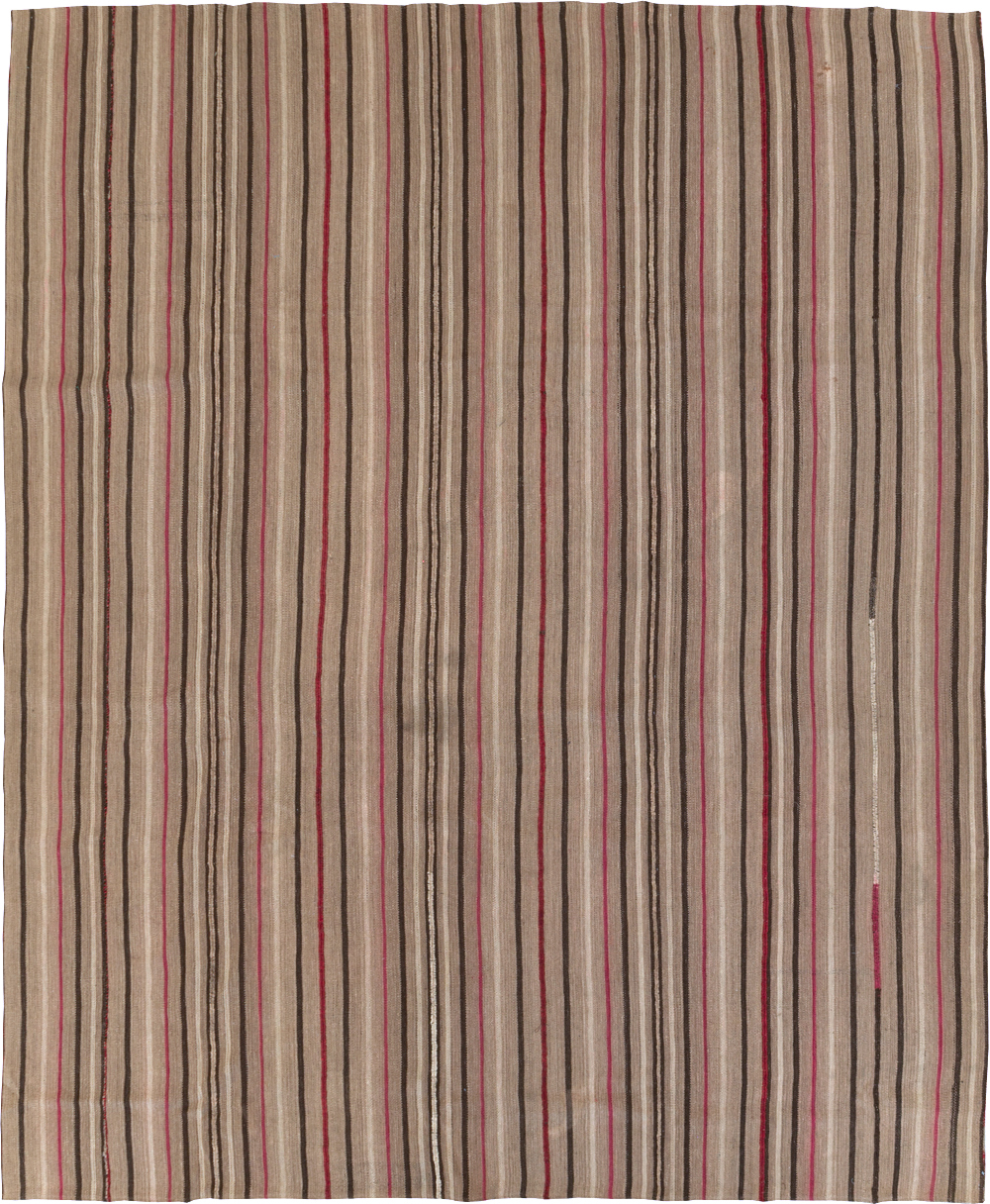 Vintage Turkish Flatweave Kilim Small Room Size Carpet, No.31536 - Gsblank