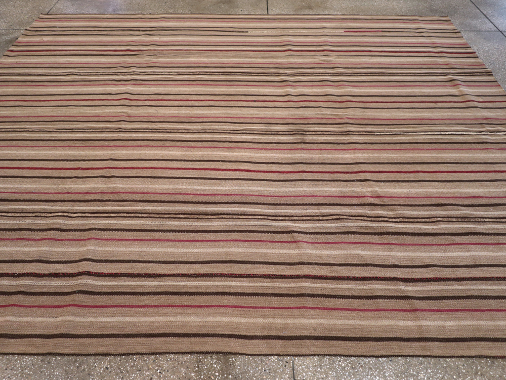 Vintage Turkish Flatweave Kilim Small Room Size Carpet, No.31536 - Gsblank