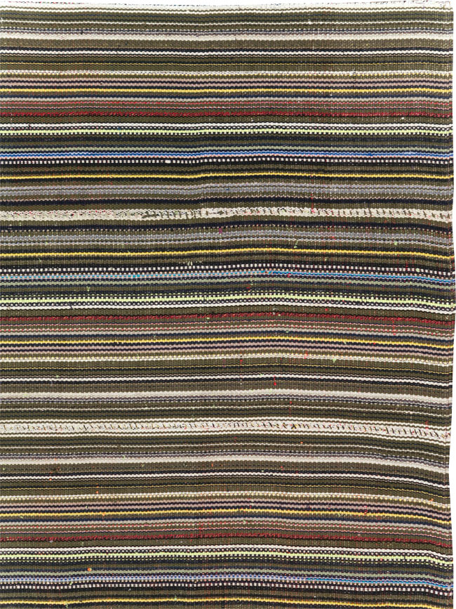 Vintage Turkish Flatweave Kilim Small Room Size Carpet, No.31537 - Gsblank