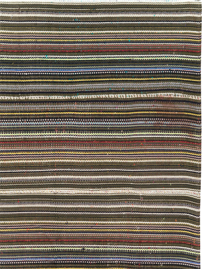 Vintage Turkish Flatweave Kilim Small Room Size Carpet, No.31537 - Gsblank