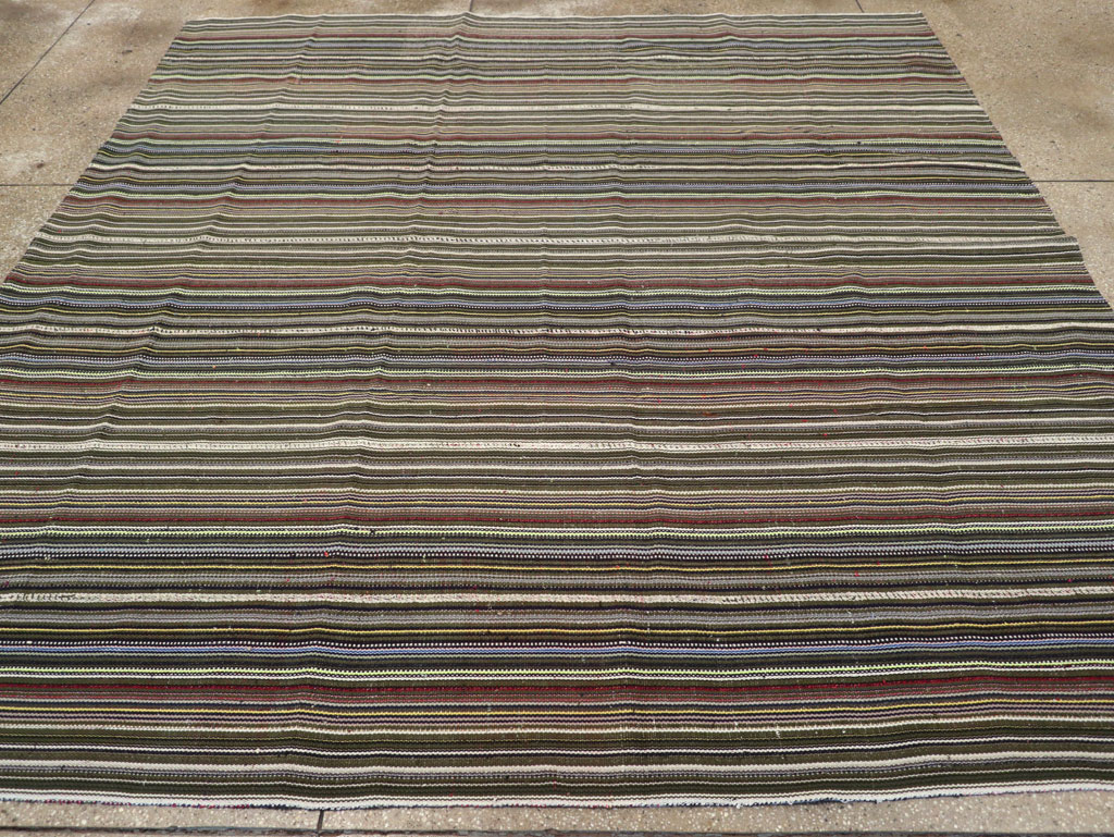 Vintage Turkish Flatweave Kilim Small Room Size Carpet, No.31537 - Gsblank