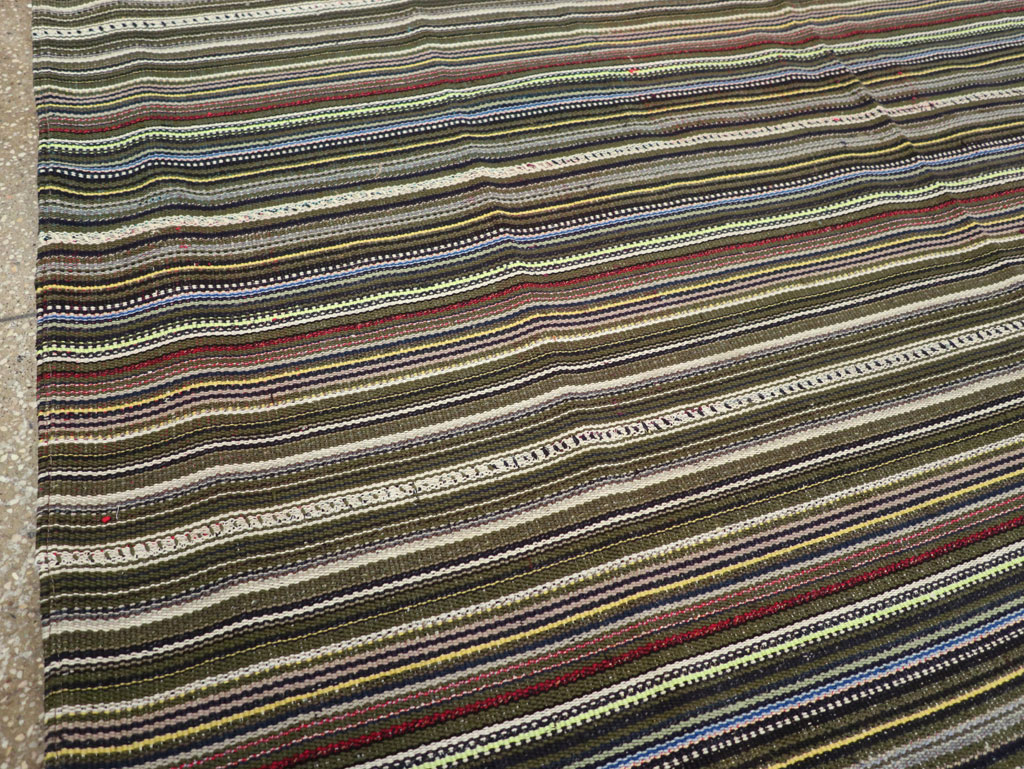 Vintage Turkish Flatweave Kilim Small Room Size Carpet, No.31537 - Gsblank