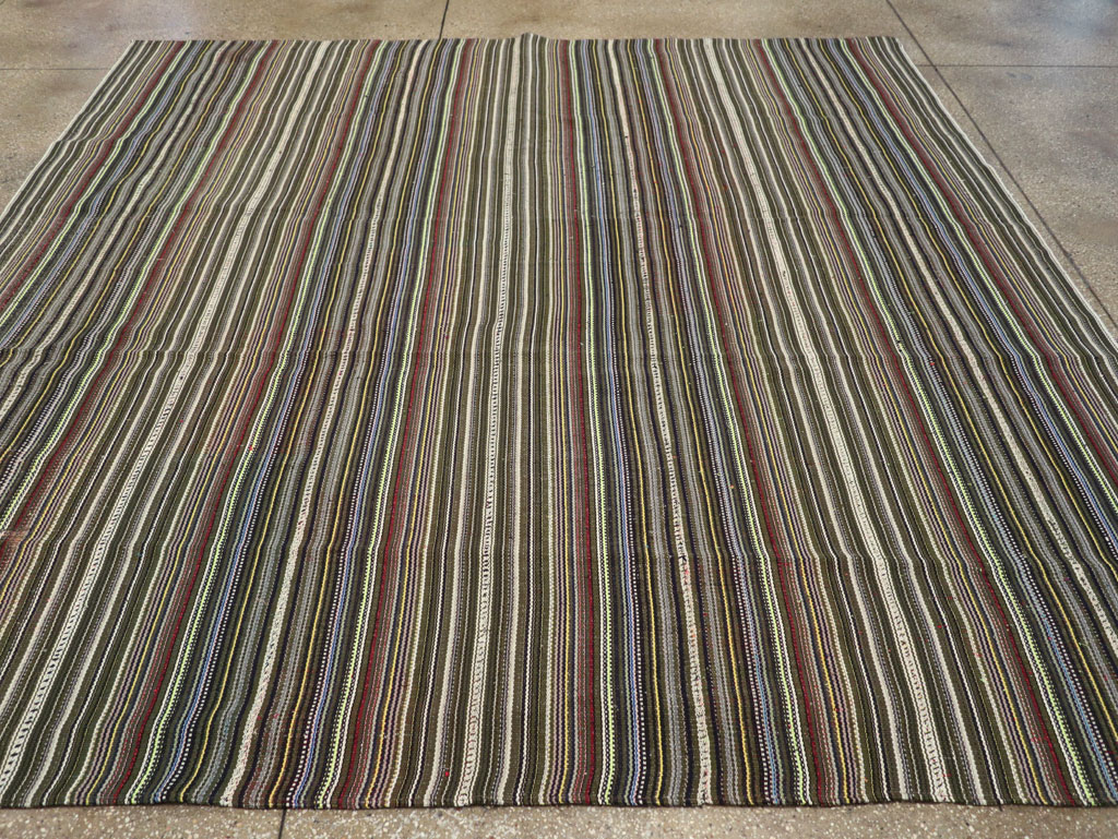 Vintage Turkish Flatweave Kilim Small Room Size Carpet, No.31537 - Gsblank